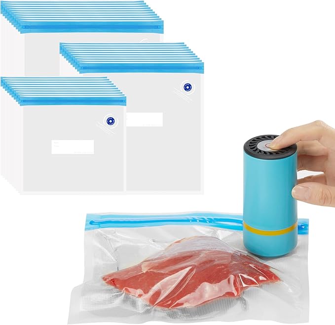 Inkbird Sous Vide Bags, 44PCS-1 Electric Vacuum Sealer Pump