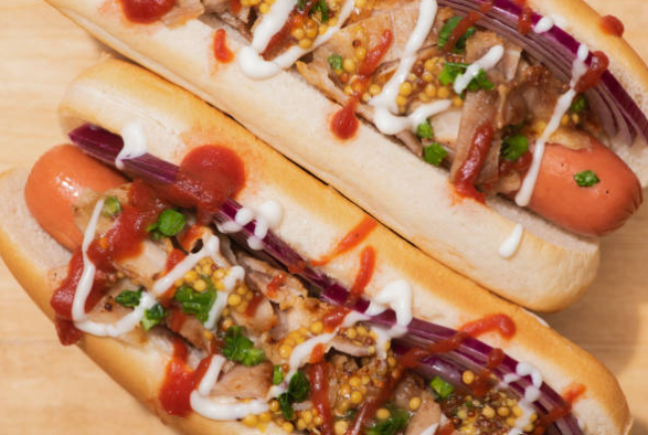 Kogi-Inspired Korean BBQ Hot Dogs with Kimchi Slaw