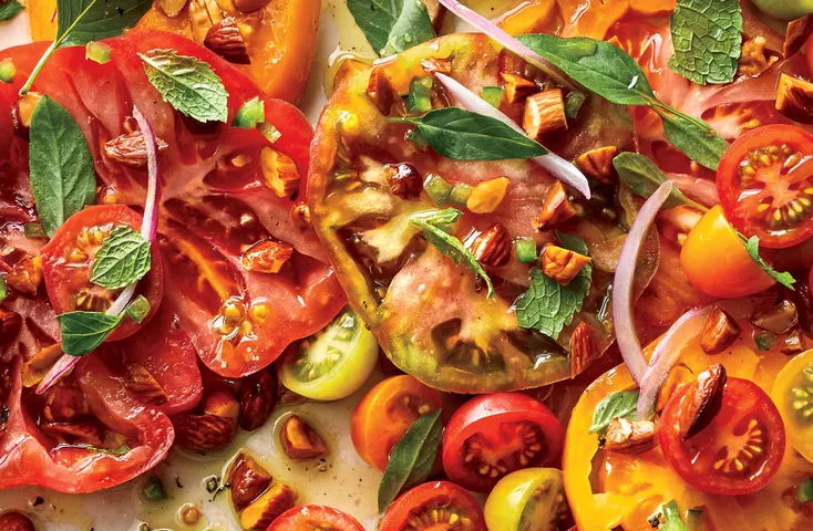 Summer Tomatoes with Herbs & Almond Vinaigrette