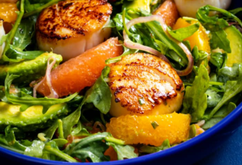 Zesty Seared Scallops with Citrus-Avocado Salad