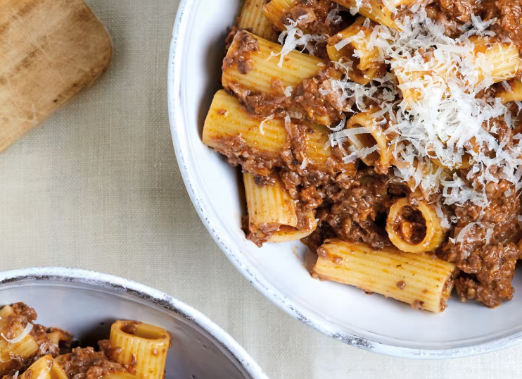 Savory Rigatoni with Quick Mushroom Bolognese