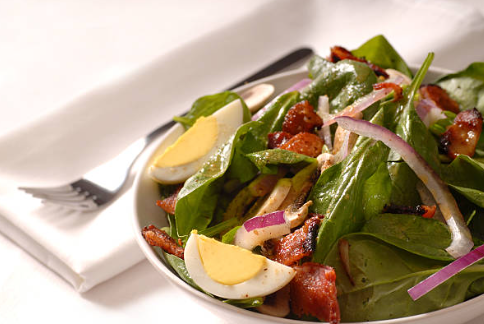 Zesty Spinach Salad with Mandarin Oranges and Warm Bacon Dressing