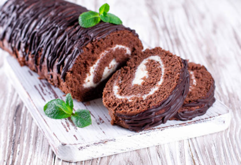 Fluffy Chocolate Swiss Roll with Creamy Dream Filling