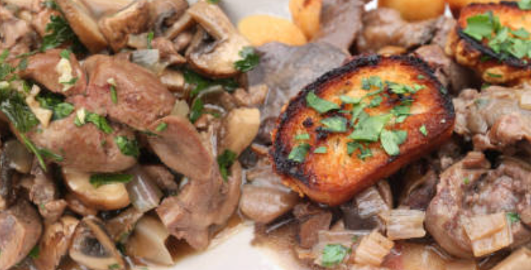 Savory Garlic Shoulder Tenders with Sautéed Mushrooms