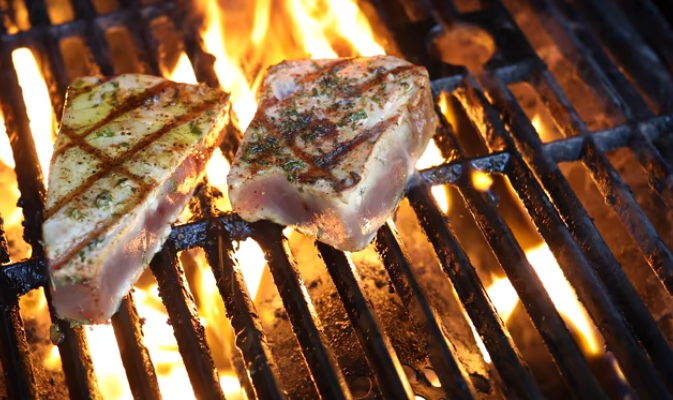 Grilled Tuna Steaks with Zesty Nectarine-Red Onion Relish
