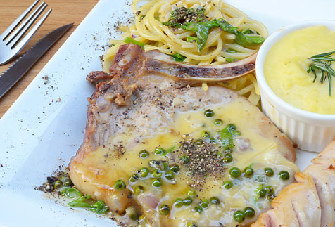 Pork Chops in Lemon-Caper Sauce