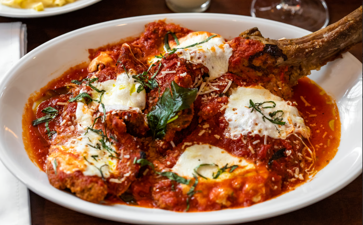 Veal Chop Parmigiana on the Bone