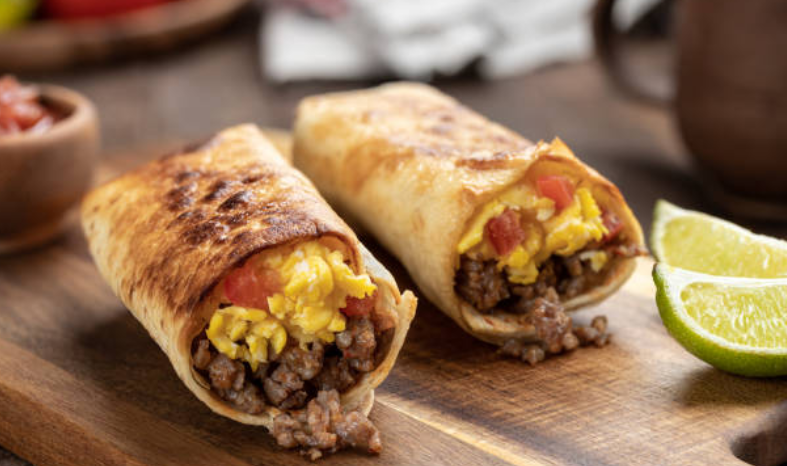 Hearty Breakfast Burritos with Eggs, Sausage & Salsa