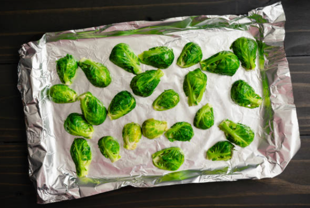 Crispy Parmigiana Brussels Sprouts with Bacon & Cheesy Cream Sauce