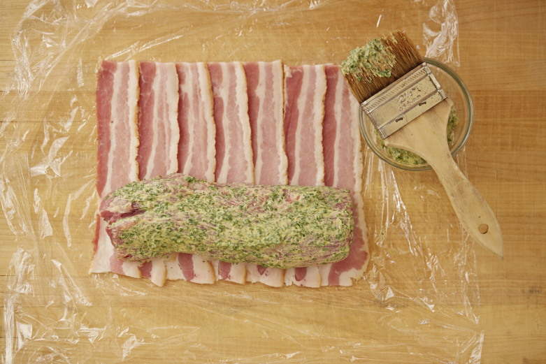 Savory Elegance: Bacon-Wrapped Pork Tenderloin with Herb-Garlic Crust