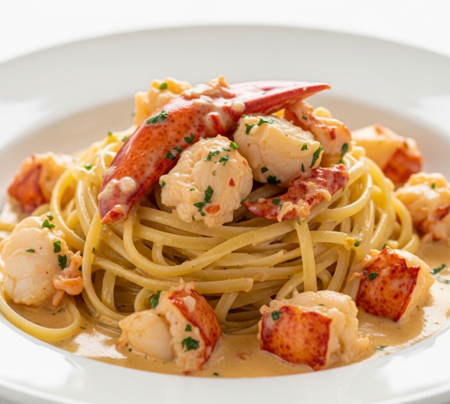 Luxurious Lobster Pasta with Champagne Cream Sauce