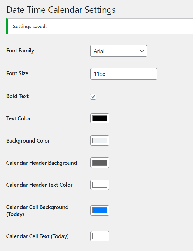 Settings Screenshot