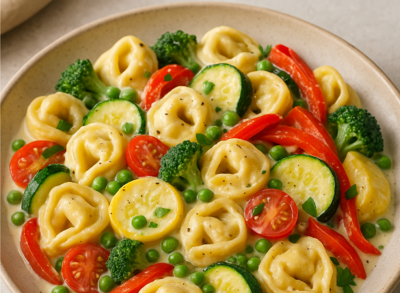 Tortellini Primavera – A Fresh & Creamy Pasta Celebration
